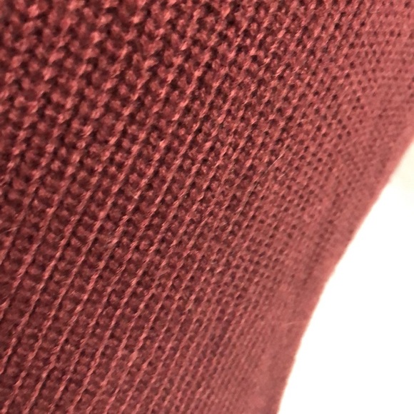 Cozy knitted burgundy Sweater laced up at hips Knitted sweater, long sleeve - Picture 8 of 11
